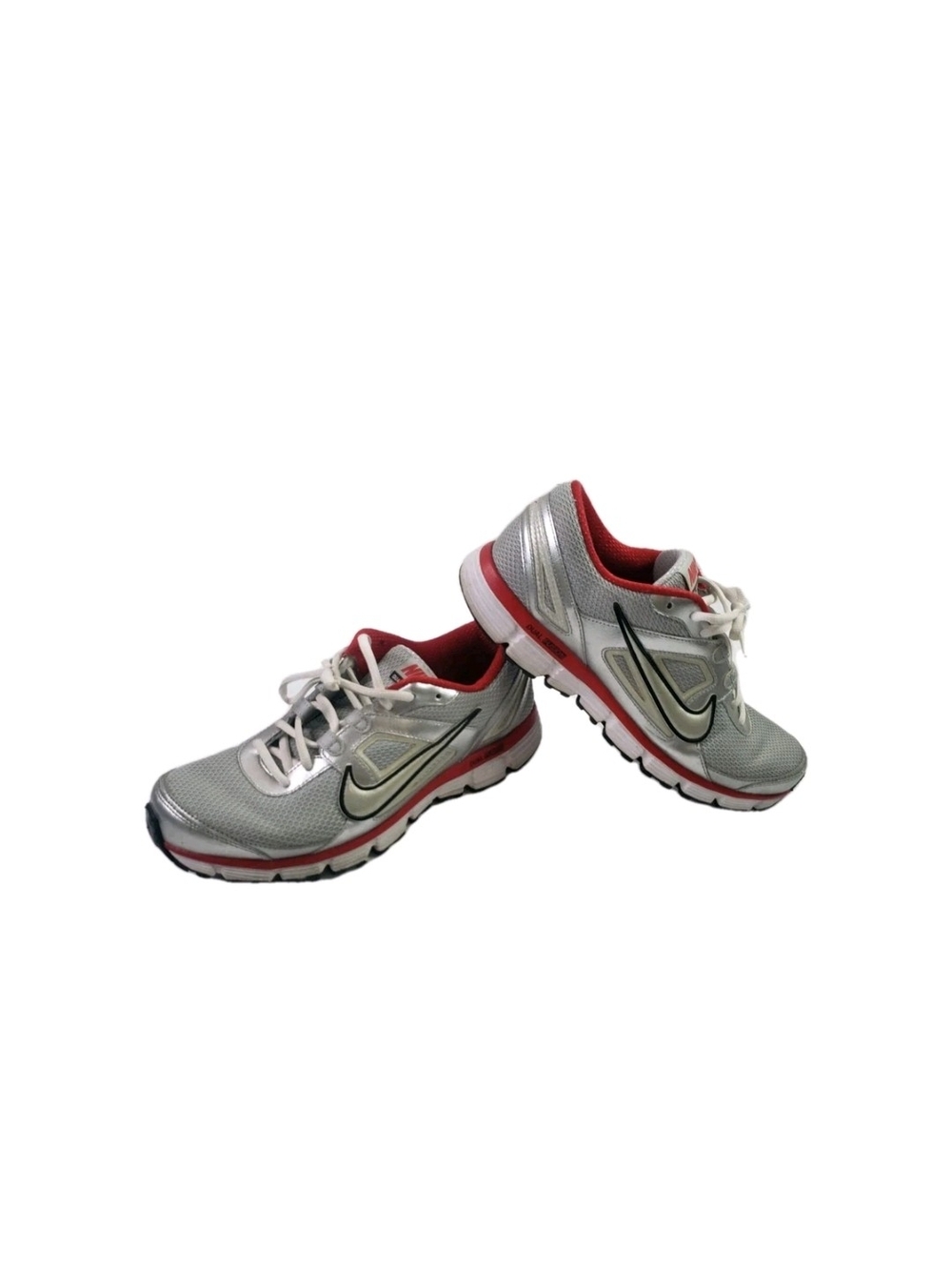 Nike Dual Fusion Silver and Red Running Shoes Size 10